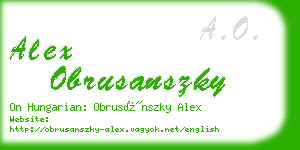 alex obrusanszky business card